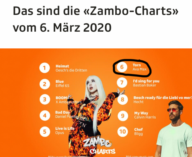 Ein Bild zum Beitrag Zambo Charts